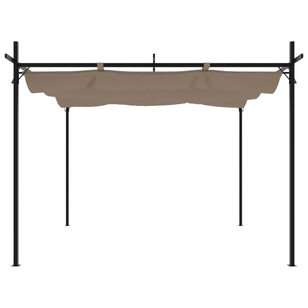 vidaXL Pergola med uttrekkbar tak gråbrun 295x292x230 cm