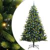 vidaXL Kunstig leddet juletre med 300 LED-lamper Gr&oslash;nn 240 cm