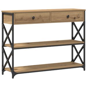 vidaXL Konsollbord artisan eik 100 x 28 x 75 cm Ingeni&oslash;rtre og metall