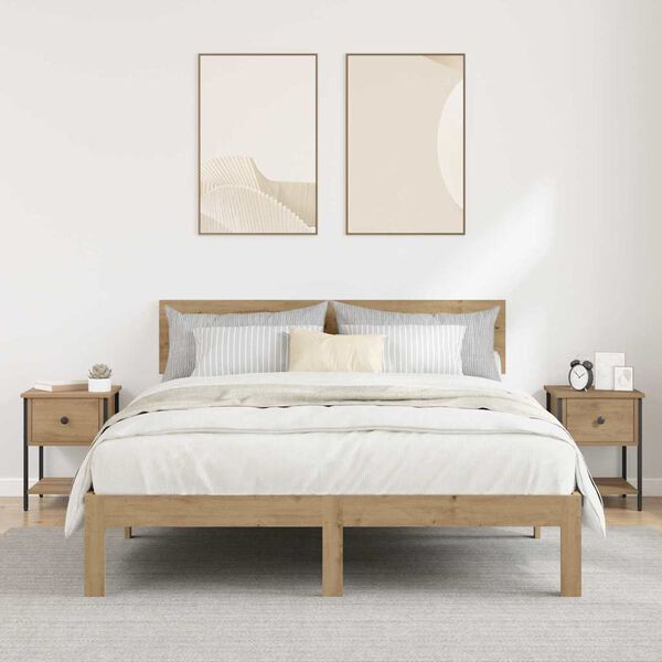 vidaXL Nattbord 2 pcs Artisan Eik 34 x 35,5 x 45 cm Konstruert tre