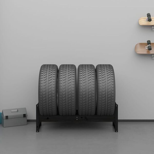 vidaXL Dekkstativ svart 120x40x40 cm heltre furu