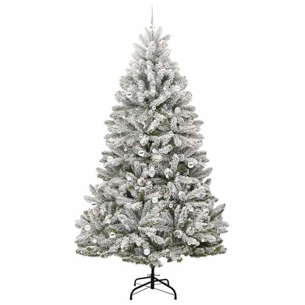 vidaXL Kunstig juletre med 300 LED Gr&oslash;nn og hvit 270 cm PVC og metall
