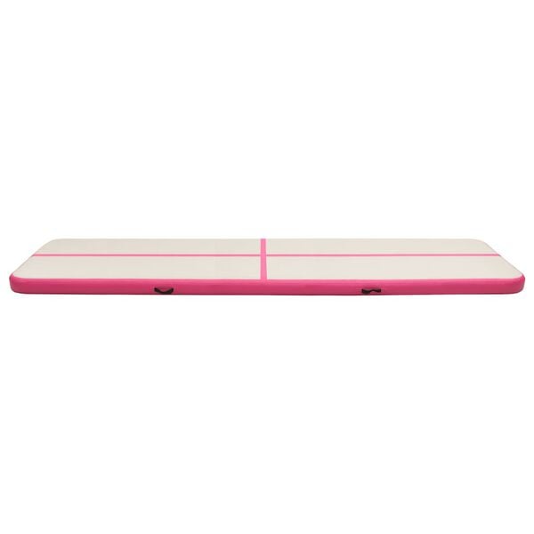 vidaXL Oppbl&aring;sbar gymnastikkmatte med pumpe 600x100x15 cm PVC rosa