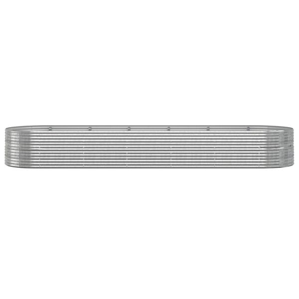 vidaXL Høybed pulverlakkert stål 510x140x68 cm sølv