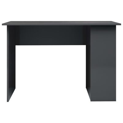 vidaXL Skrivebord høyglans grå 110x60x73 cm sponplate