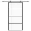 vidaXL Skyved&oslash;r med monteringssett svart 102,5x205 cm ESG-glass