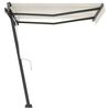 vidaXL Frittst&aring;ende manuell uttrekkbar markise 350x250 cm kremhvit