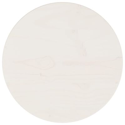 vidaXL Bordplate hvit Ø30x2,5 cm heltre furu