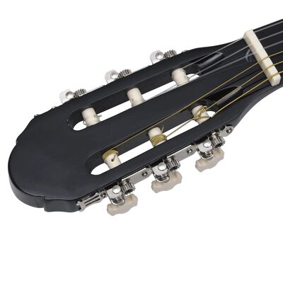 vidaXL Klassisk gitar nybegynnersett 12 deler 4/4 39" svart