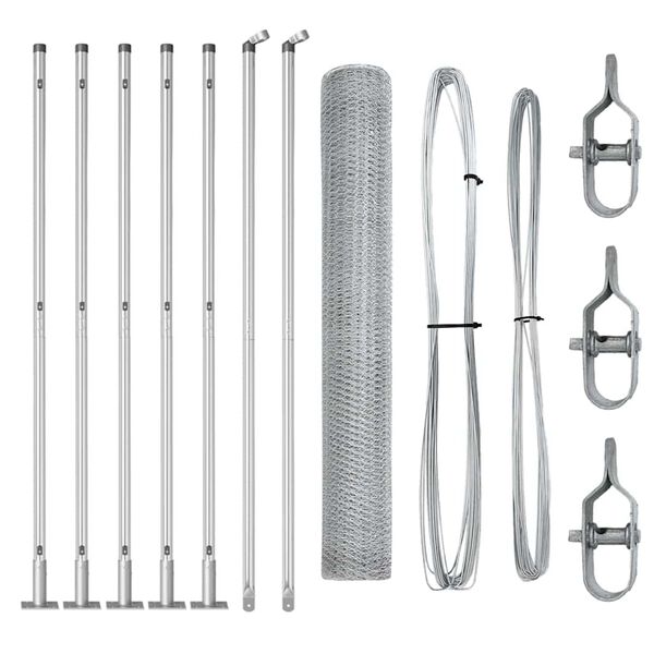 vidaXL Gjerdep&aring;le s&oslash;lv 10 x 1,2 m (13 mm maske) St&aring;l