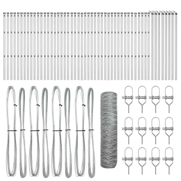 vidaXL Gjerdep&aring;le s&oslash;lv 100 x 0,8 m (50 mm mesh) St&aring;l