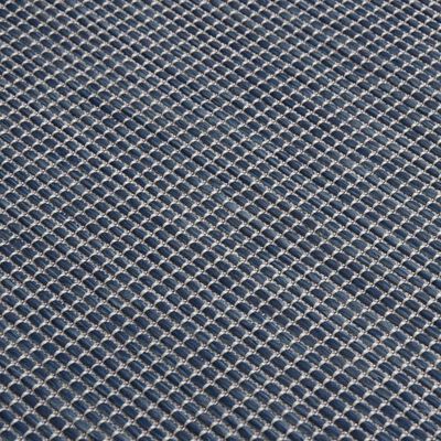vidaXL Utendørs flatvevd teppe 80x150 cm blå
