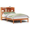 vidaXL Seng med bokhylle uten madrass voksbrun 120x190 cm heltre furu