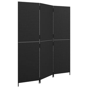 vidaXL Romdeler 3 paneler svart polyrotting