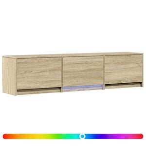 vidaXL TV-benk med LED Sonoma eik 165 x 34 x 40 cm Konstruert tre