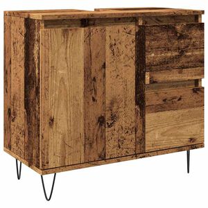 vidaXL Baderomsvaskskap gammelt tre 65x33x60 cm konstruert tre