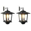 vidaXL Veggmontert Lampe with LED Bulb 2 stk. Svart 19 x 14 x 25 cm