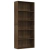 vidaXL Bokhylle 5 etasjer brun eik 80x30x189 cm konstruert tre