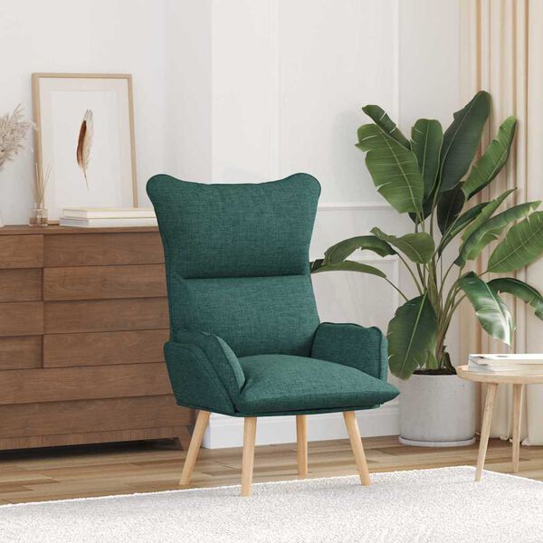 vidaXL lenestol Mørkegrønn 69 x 74 x 93 cm Sherpa-stoff