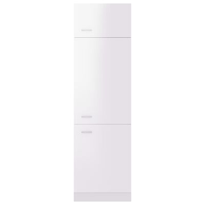 vidaXL Skap for kjøkkenskap høyglans hvit 60x57x207 cm sponplate
