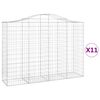 vidaXL Gabionkurver buede 11 stk 200x50x140/160 cm galvanisert jern