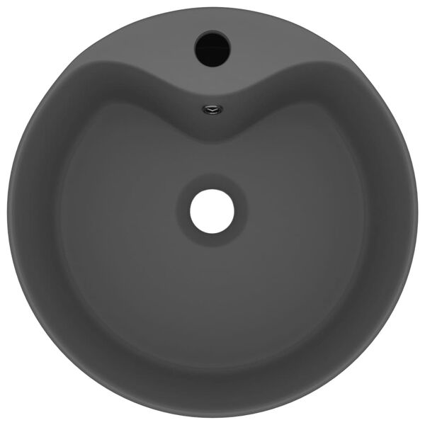 vidaXL Luksuri&oslash;s servant med overl&oslash;p matt m&oslash;rkegr&aring; 36x13 cm keramisk