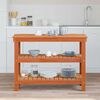vidaXL Arbeidsbenk med hylle Voksbrun 110,5 x 50 x 80 cm Heltre furu