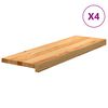 vidaXL Trappetrinn 4 stk lysebrun 80x25x2 cm heltre eik