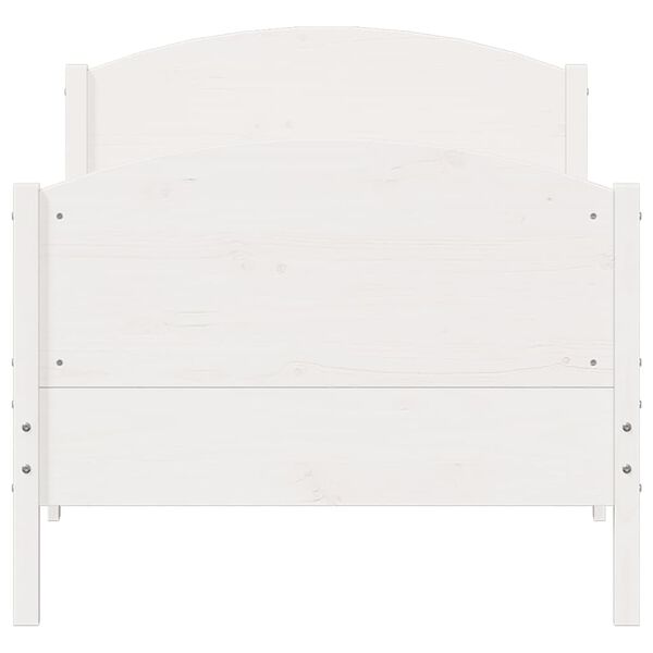 vidaXL Sengeramme uten madrass hvit 90x200 cm heltre furu