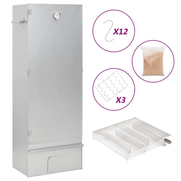 vidaXL Ovnsr&oslash;yker med kaldr&oslash;ykgenerator galvanisert st&aring;l