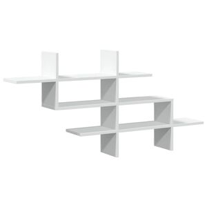 vidaXL Vegghylle hvit 124,5x18x60,5 cm konstruert tre
