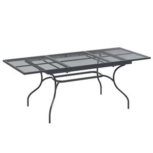 vidaXL Utvidbart Mesh Spisebord Antrasitt 212 x 90 x 76 cm St&aring;l