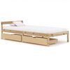 vidaXL Sengeramme med 2 skuffer heltre furu 100x200 cm