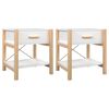 vidaXL Nattbord 2 stk hvit 42x38x45 cm konstruert tre
