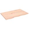 vidaXL Benkeplate til bad 80x50x2 cm ubehandlet heltre