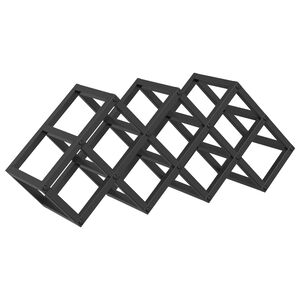 vidaXL Vinhylle Svart Eik 63 x 16,5 x 25 cm Pulverlakkert st&aring;l