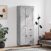 vidaXL Highboard betonggr&aring; 69,5x34x180 cm konstruert tre