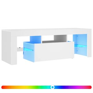 vidaXL TV-benk med LED-lys hvit 120x35x40 cm