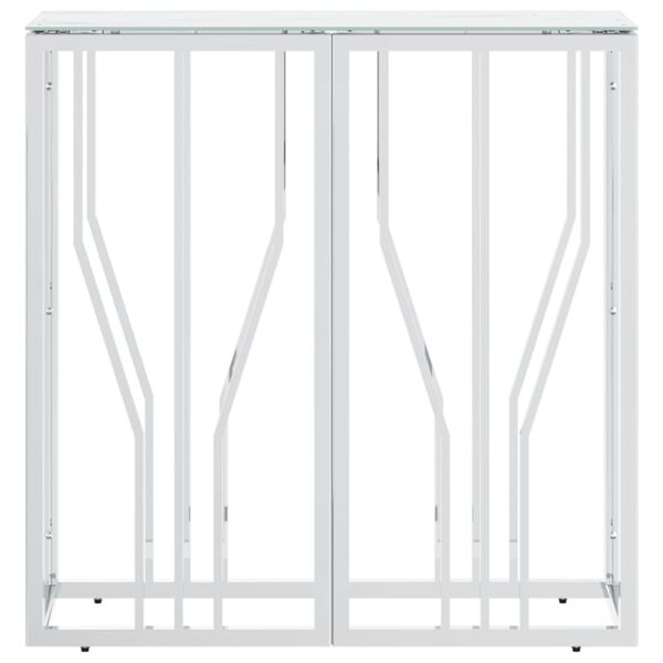 vidaXL Konsollbord s&oslash;lv 70x30x70 cm rustfritt st&aring;l og glass