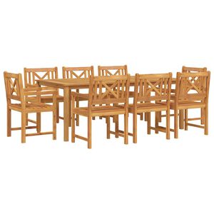 vidaXL Hage Spisegruppe 9 stk. Brun Solid akasietre