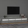 vidaXL TV-benk med LED-lys betonggrå 240x35x40 cm