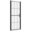 vidaXL Dusjd&oslash;r herdet glass 91x195 cm svart