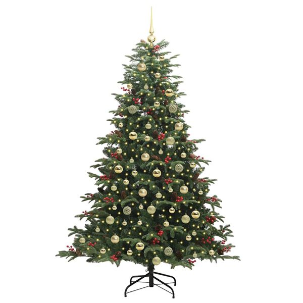 vidaXL Kunstig juletre med 300 LED gr&oslash;nn 180 cm PVC og Metall og Plast