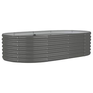 vidaXL H&oslash;ybed galvanisert st&aring;l 152x80x36 cm gr&aring;