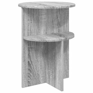 vidaXL Sidetabell med lagring Gr&aring; sonoma &Oslash; 39,5 x 55 cm Konstruert tre