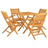 vidaXL Hagespisegruppe 5 deler heltre teak