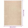vidaXL Teppe ZIZUR beige 200x290cm jute-utseende innend&oslash;rs og utend&oslash;rs
