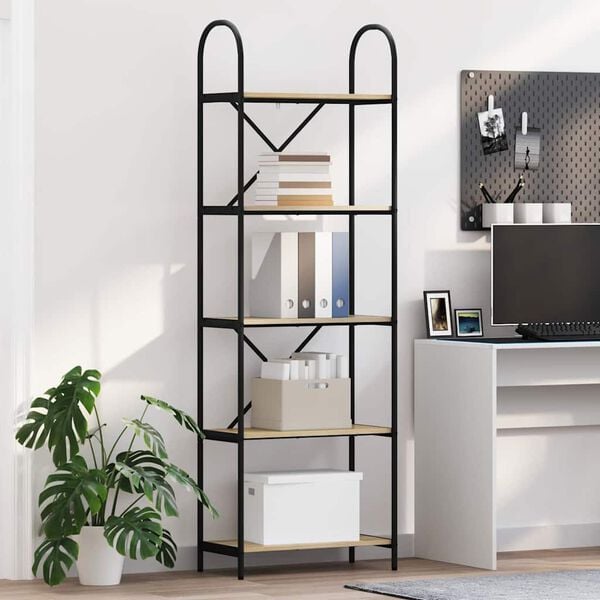 vidaXL Bokhylle Sonoma eik 60 x 30 x 183 cm Konstruert tre