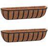 vidaXL Plantekasser 2 stk med kokosfiberinnlegg svart 76x21x16 cm st&aring;l