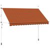 vidaXL Manuell uttrekkbar markise 350 cm oransje og brun